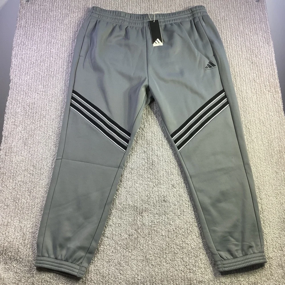 Adidas Mens Crazywarm Basketball Pants Grey ClimaWarm Joggers 2XL NWT